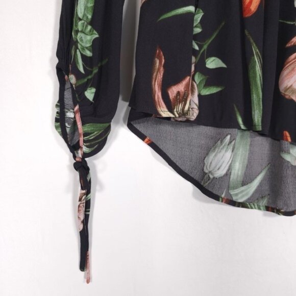 ASTR The Label Chavelle Floral Off Shoulder Top MEDIUM Viscose Black‎ ACT12455 - Picture 12 of 13